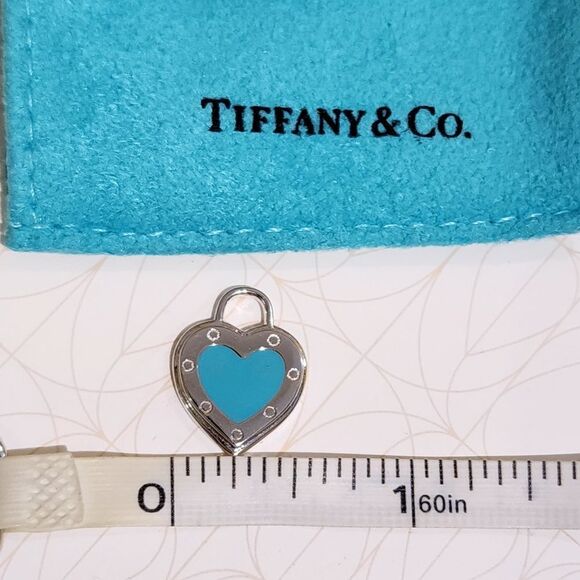 Tiffany & Co. Silver Heart Pendant with Blue Pouch - Picture 4 of 5